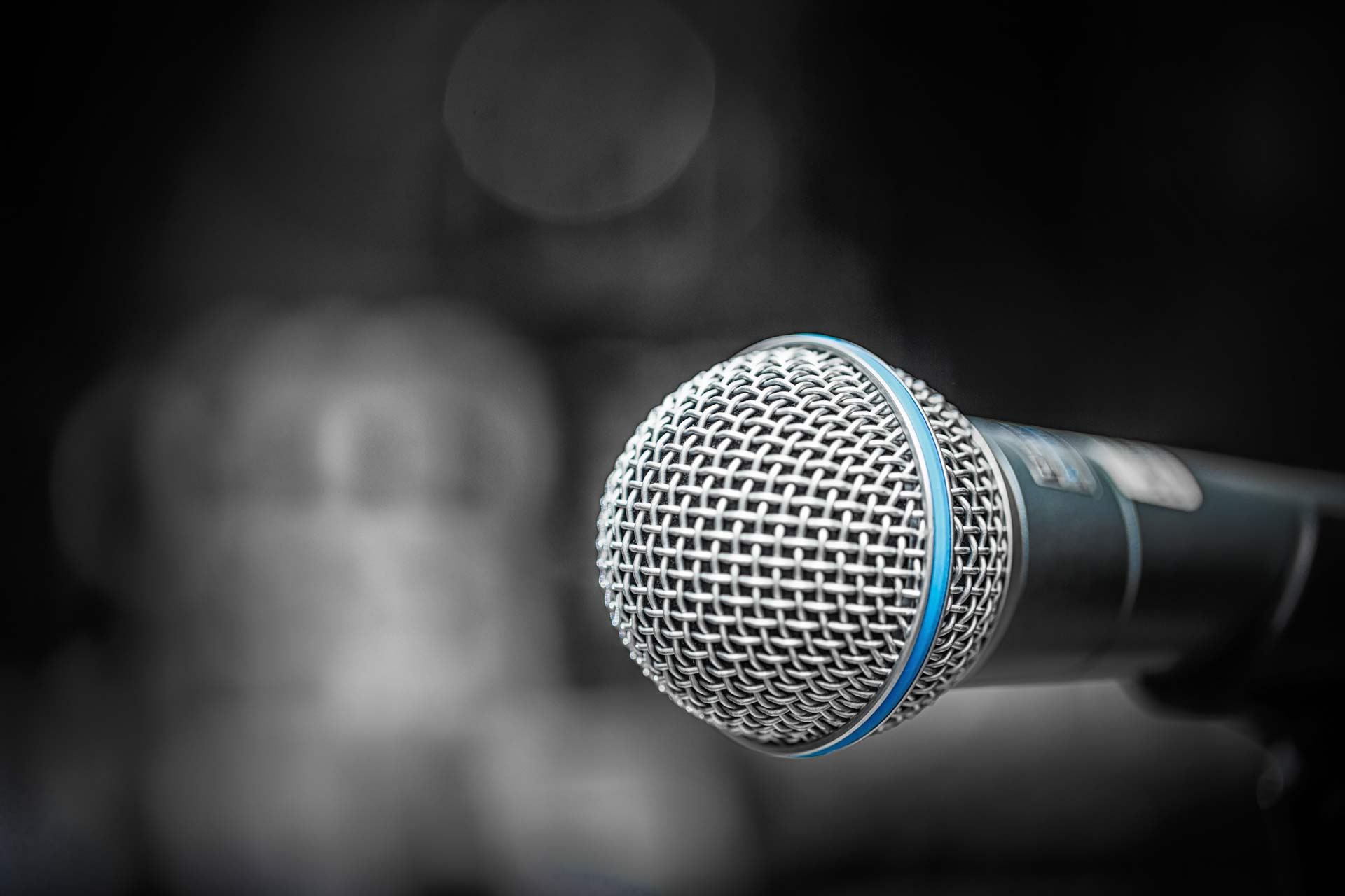 Microphone on debate podium